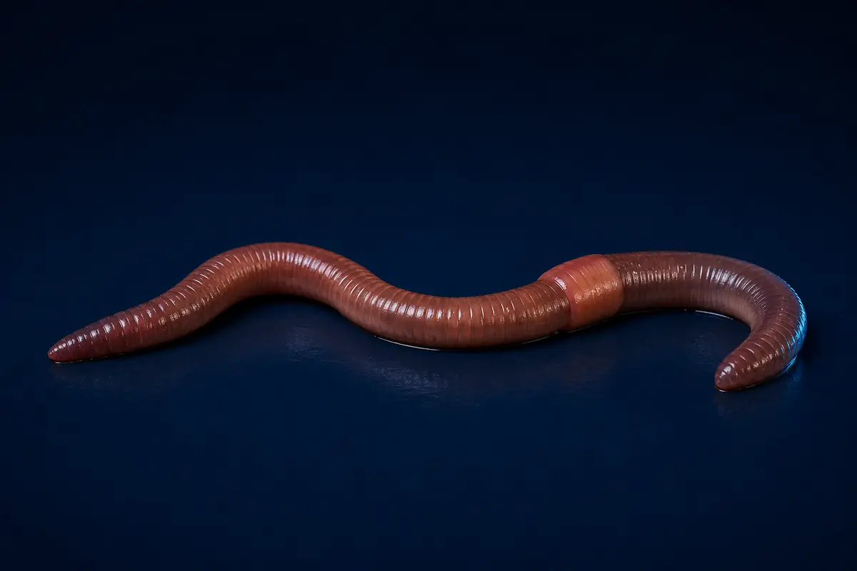 Live nightcrawler on a dark blue background