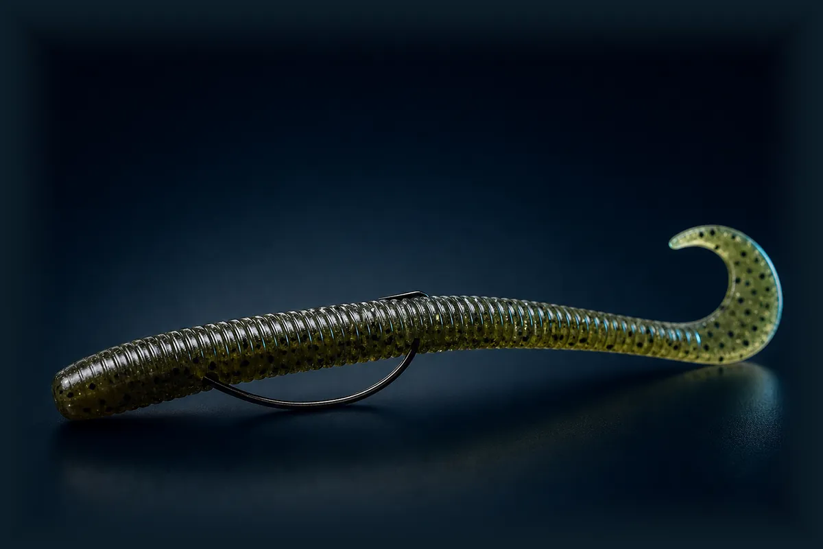 Unbranded Texas-rigged soft-plastic worm