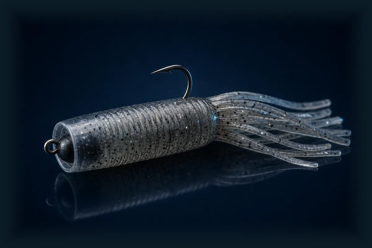 Unbranded soft-plastic tube bait